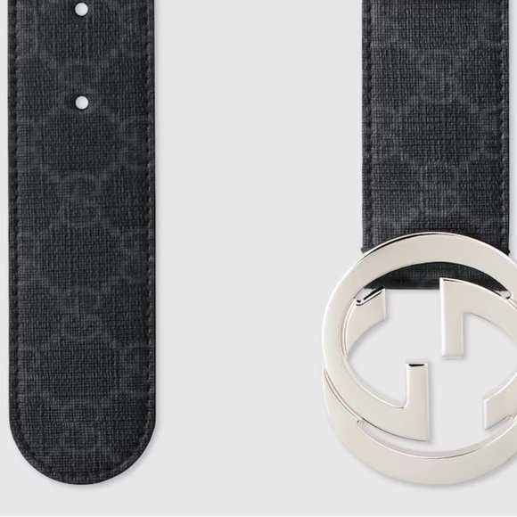 🔥Gucci Supreme Black Belt with Gold Interlocking GG Buckle. Size M-36🔥 - Picture 2 of 9